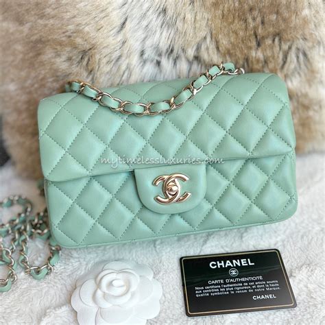 mint green Chanel bag